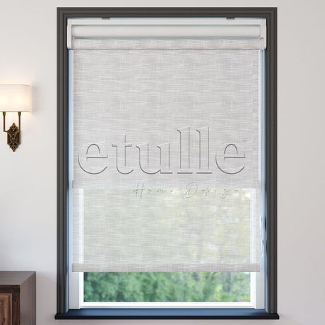 Ecru Patterned Double Roller Blind | Dauphine