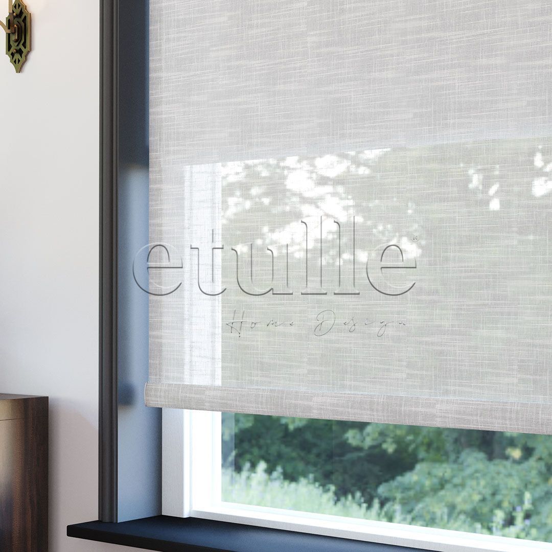 Ecru Patterned Double Roller Blind | Dauphine