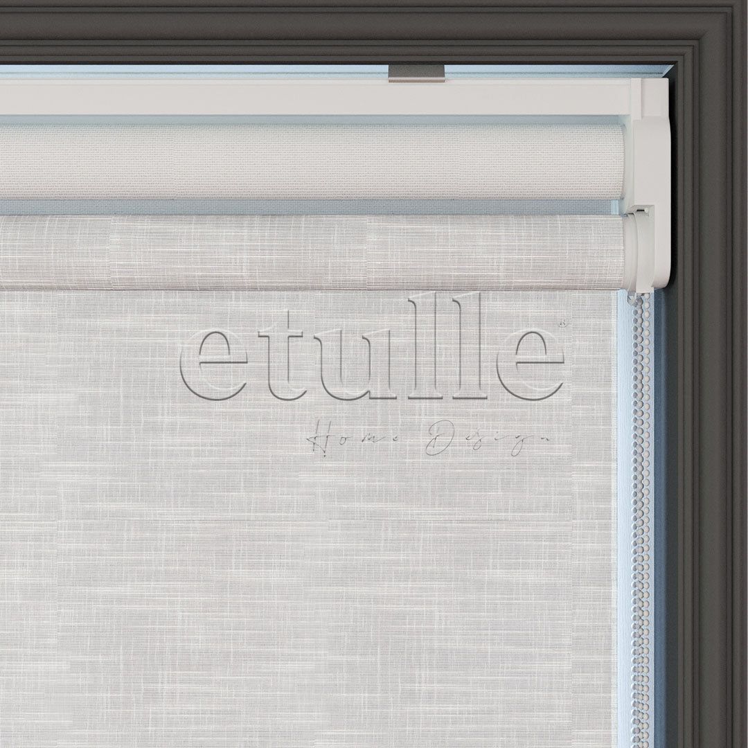 Ecru Patterned Double Roller Blind | Dauphine