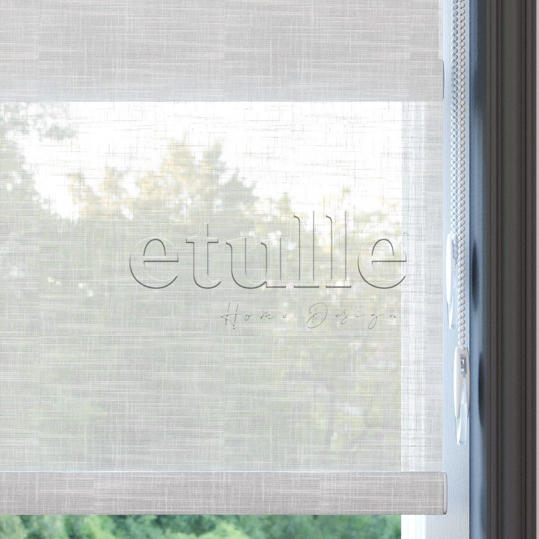 Ecru Patterned Double Roller Blind | Dauphine