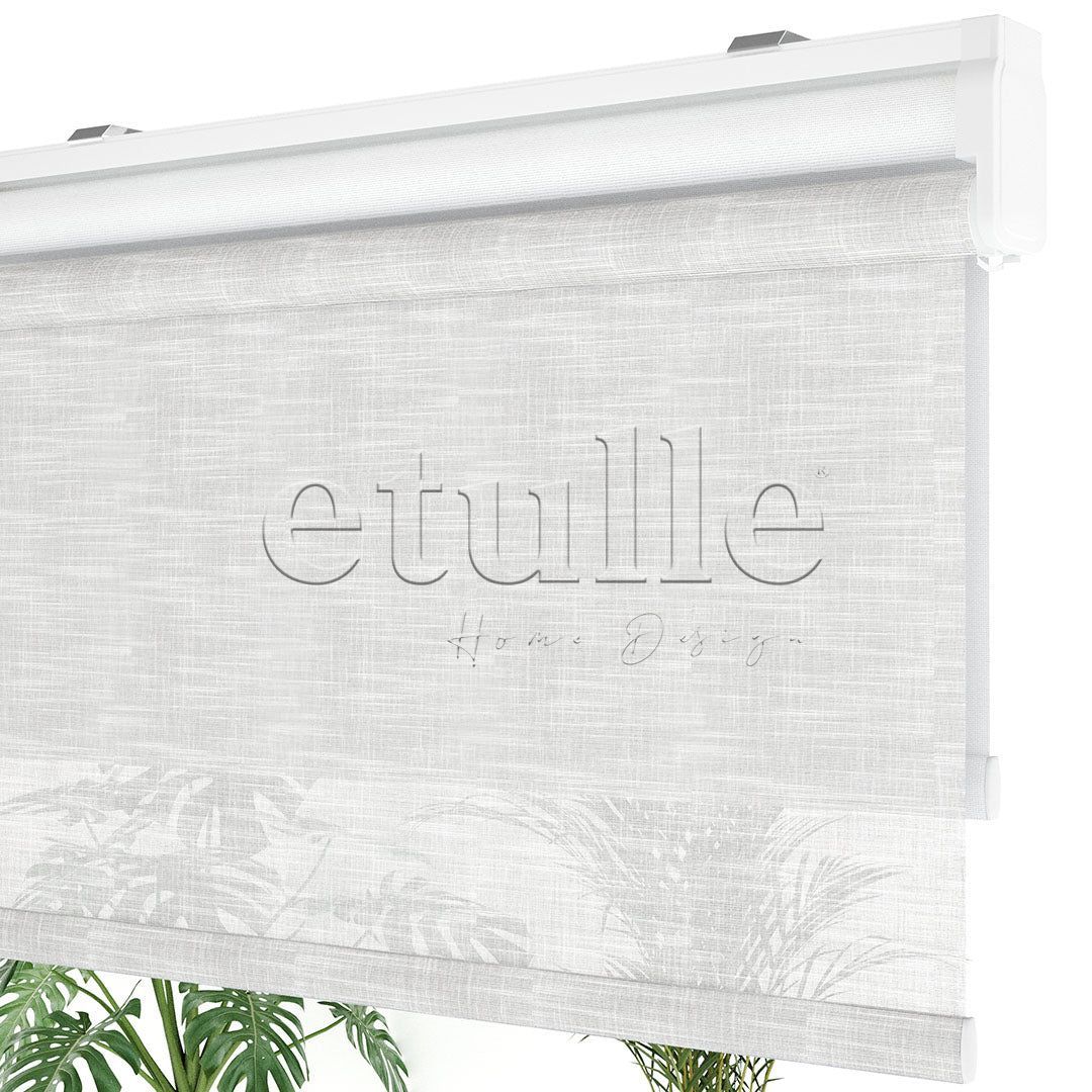 Ecru Patterned Double Roller Blind | Dauphine