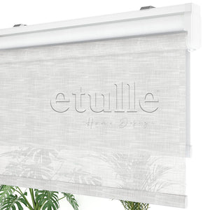 Ecru Patterned Double Roller Blind | Dauphine