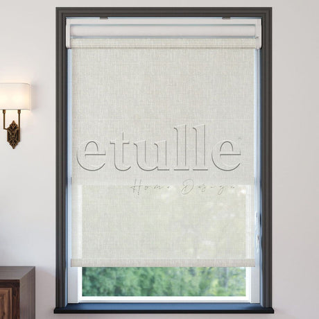 Ecru Patterned Double Roller Blind | Estella