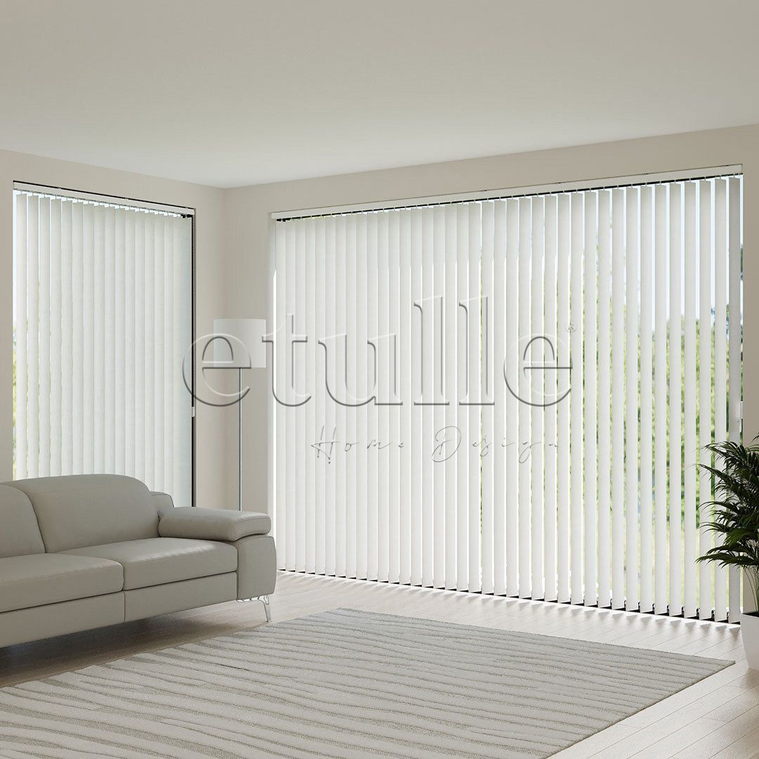 Ecru Plain Fabric Vertical Blinds | Brodie