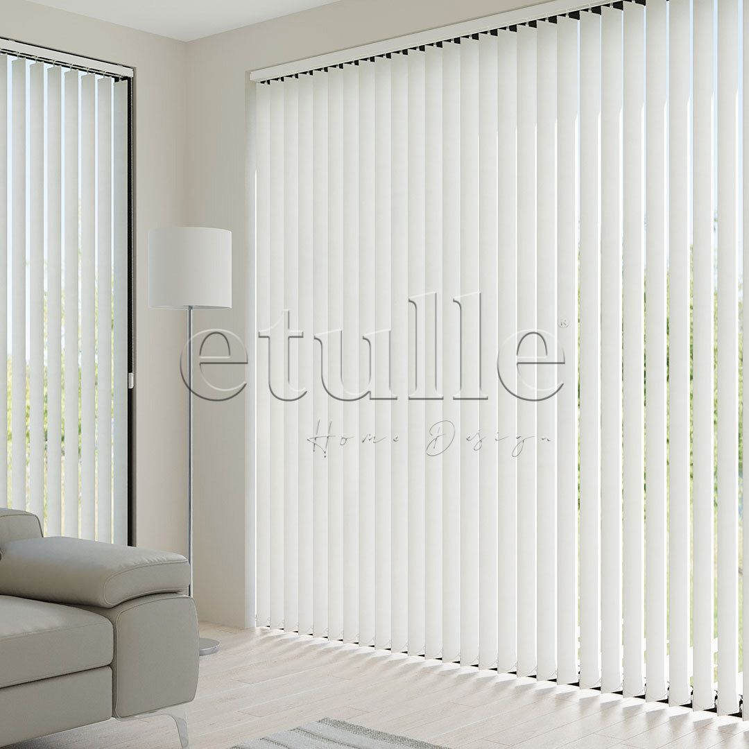 Ecru Plain Fabric Vertical Blinds | Brodie