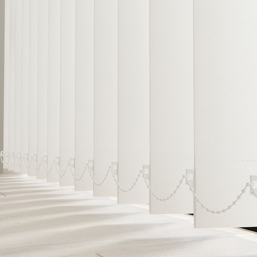 Ecru Plain Fabric Vertical Blinds | Luca