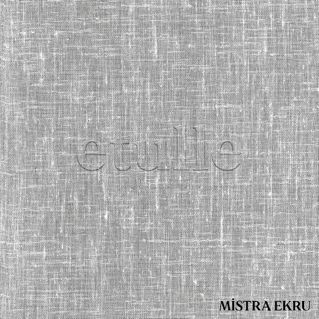 Ekru Folded Keten Düz Tül Perde | Mistra