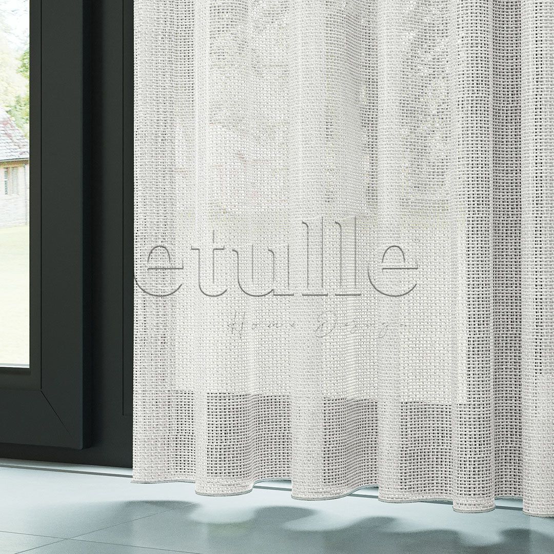 Ekru Trend File Kalın Dekoratif Düz Tül Perde | Muse