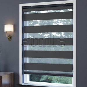 Anthracite Blackout Zebra Curtain | ennio