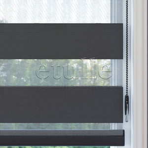 Anthracite Blackout Zebra Curtain | ennio
