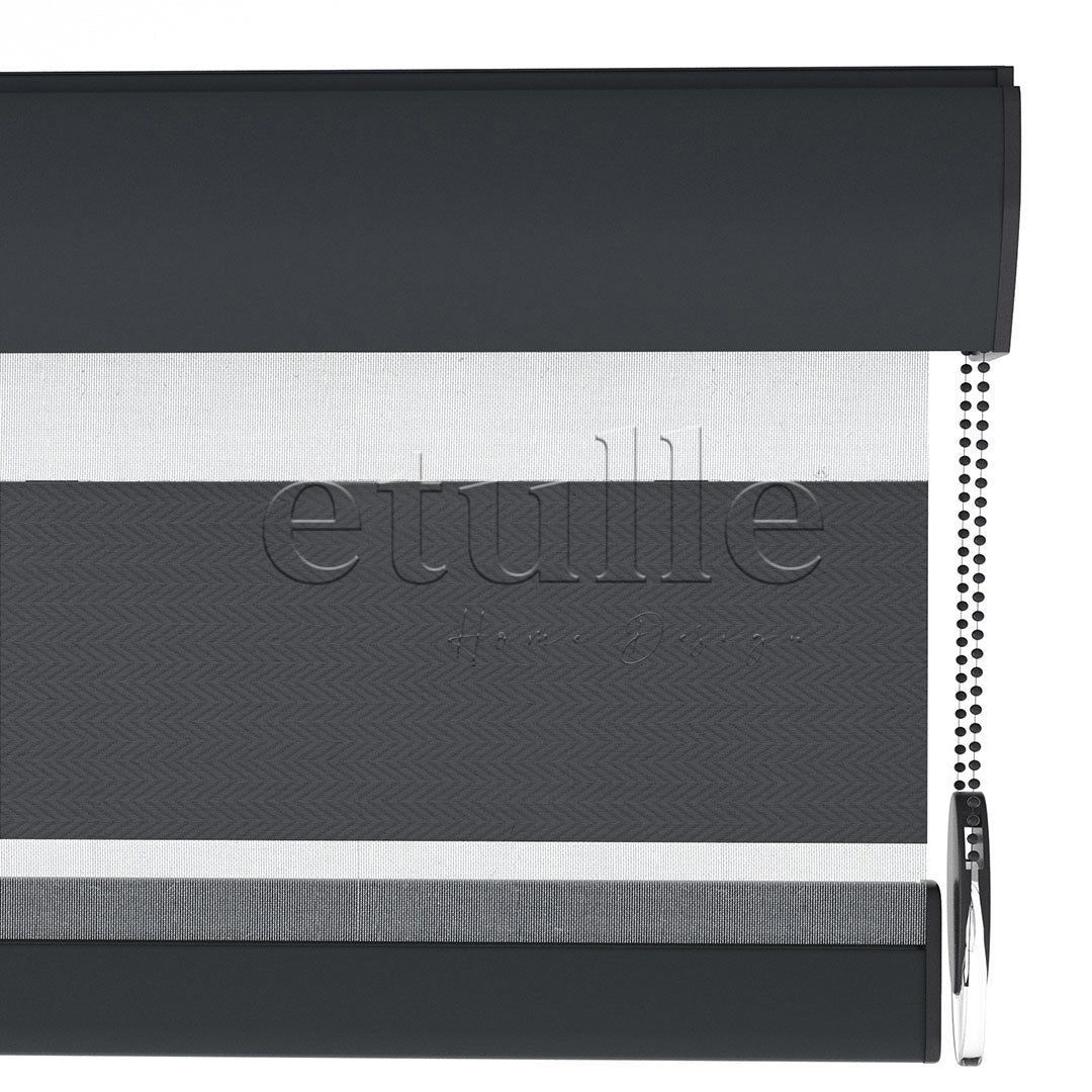 Anthracite Blackout Zebra Curtain | ennio