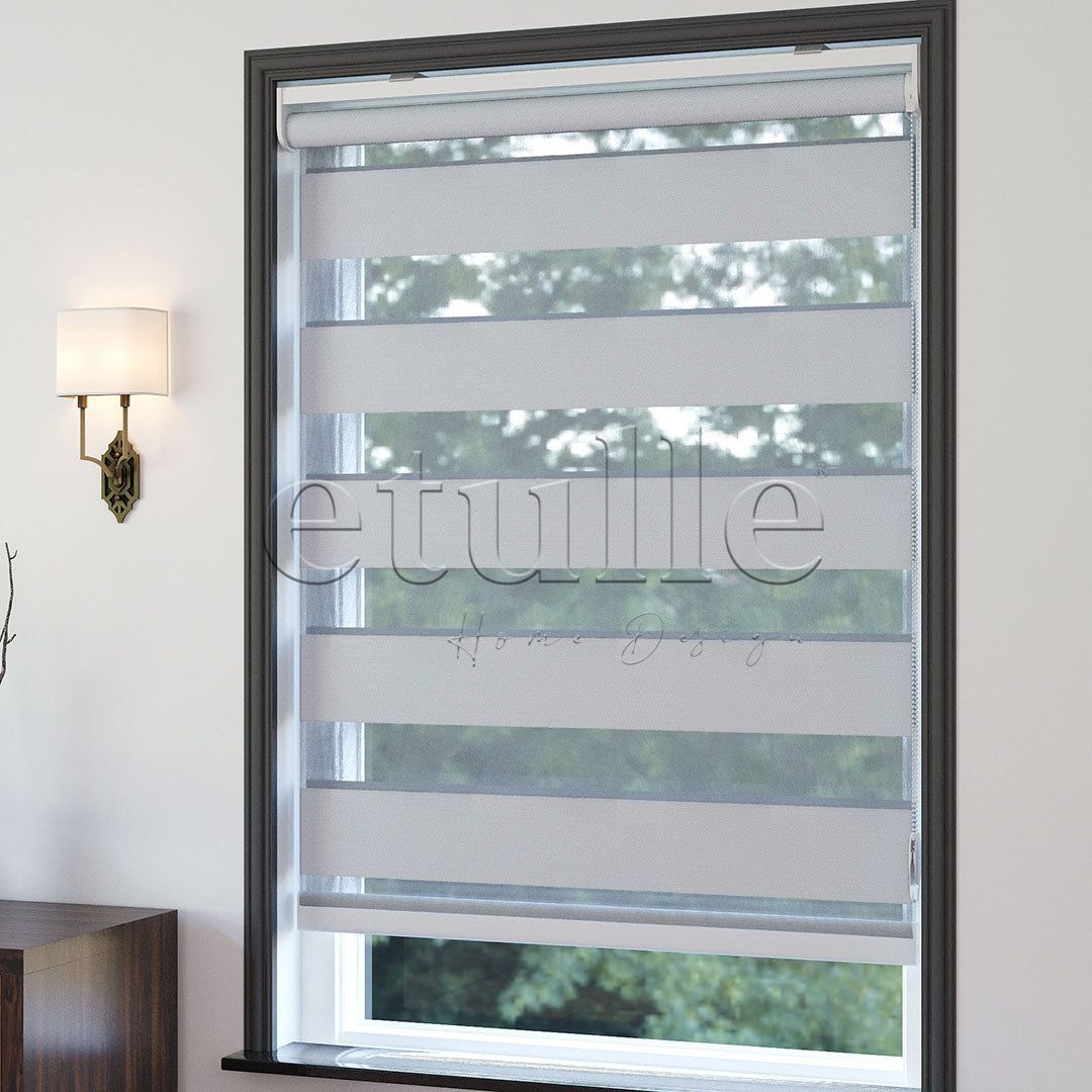 White Blackout Zebra Curtain | Ennio