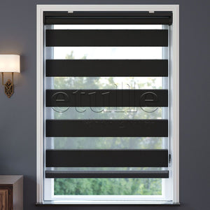 Black Blackout Zebra Curtain | Ennio
