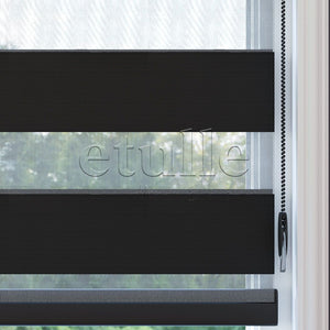 Black Blackout Zebra Curtain | Ennio