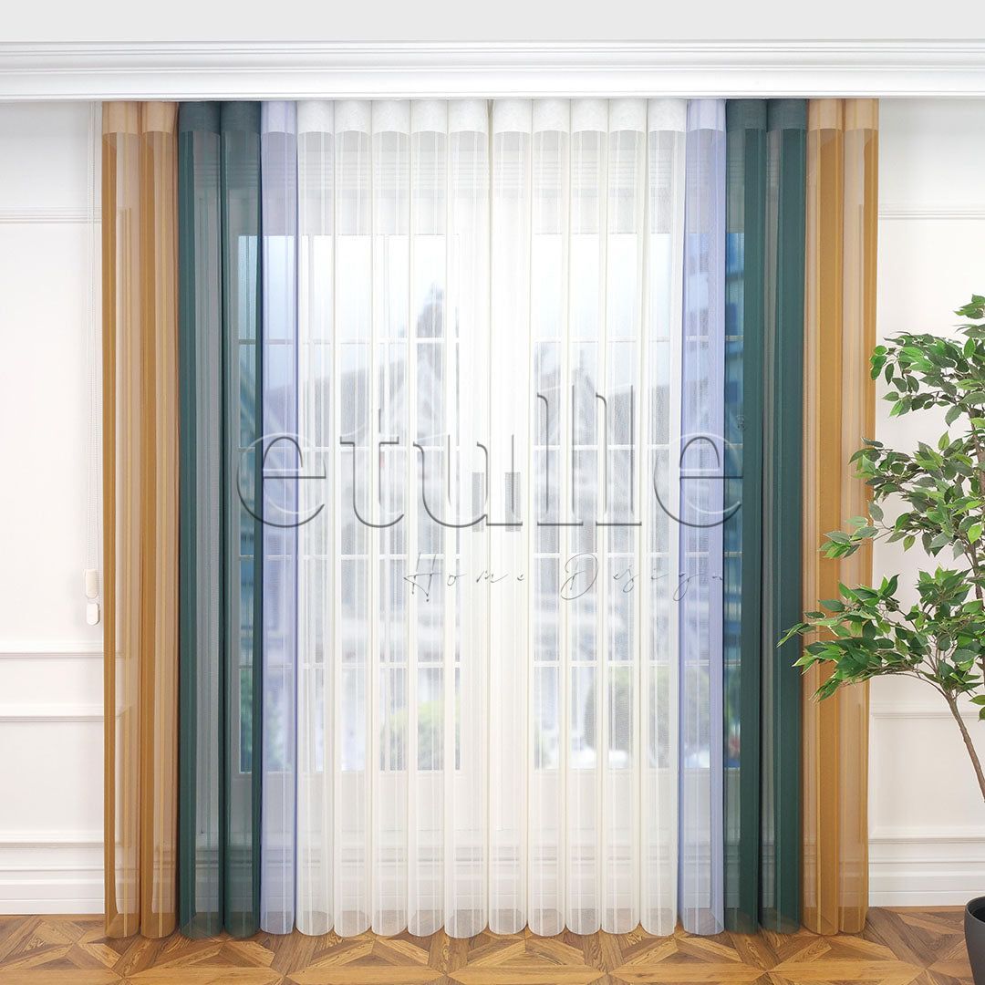 Eton - Striped Vertical Tulle Curtain
