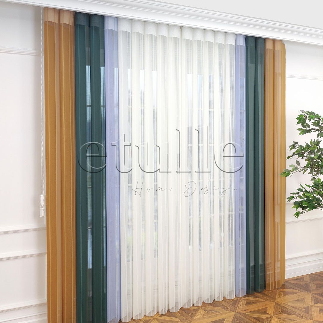 Eton - Striped Vertical Tulle Curtain