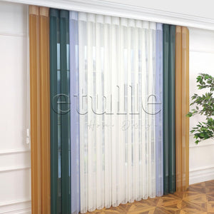 Eton - Striped Vertical Tulle Curtain