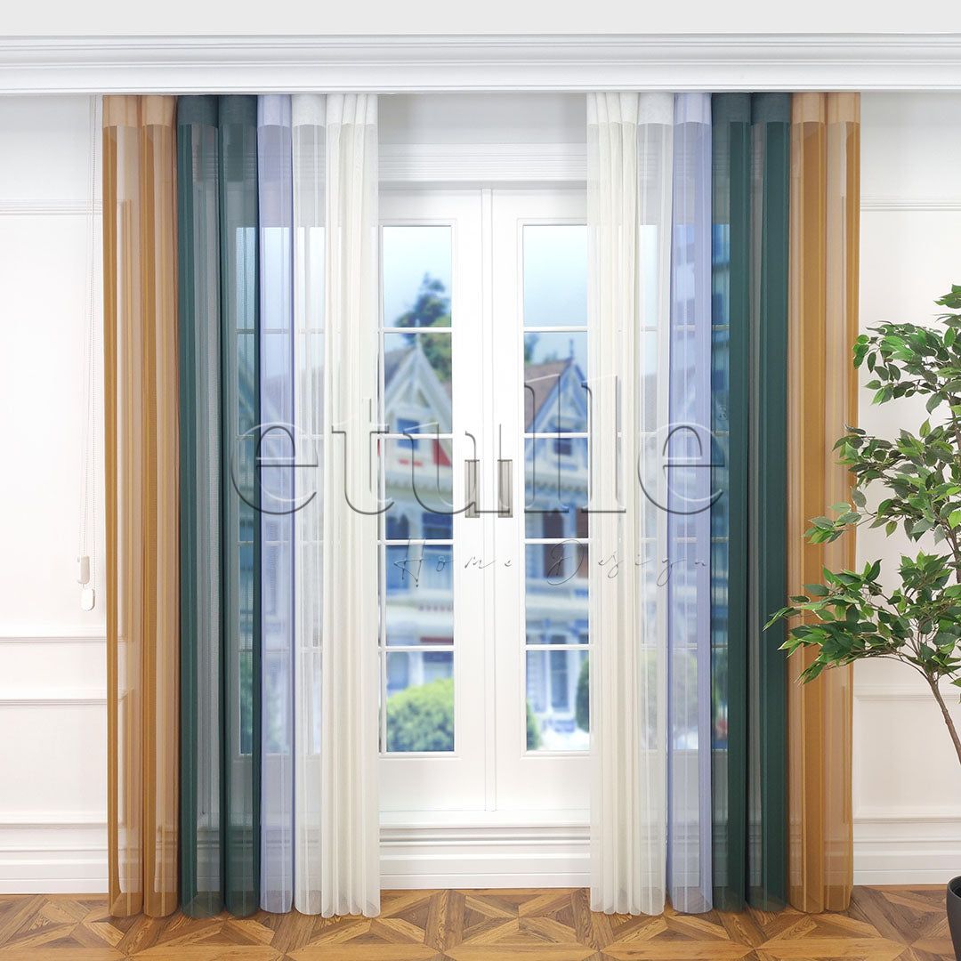 Eton - Striped Vertical Tulle Curtain