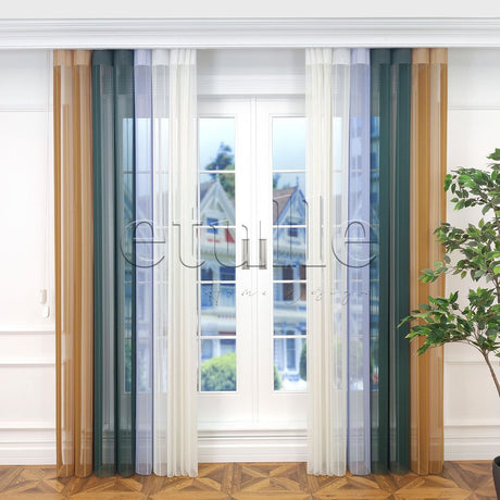 Eton - Striped Vertical Tulle Curtain