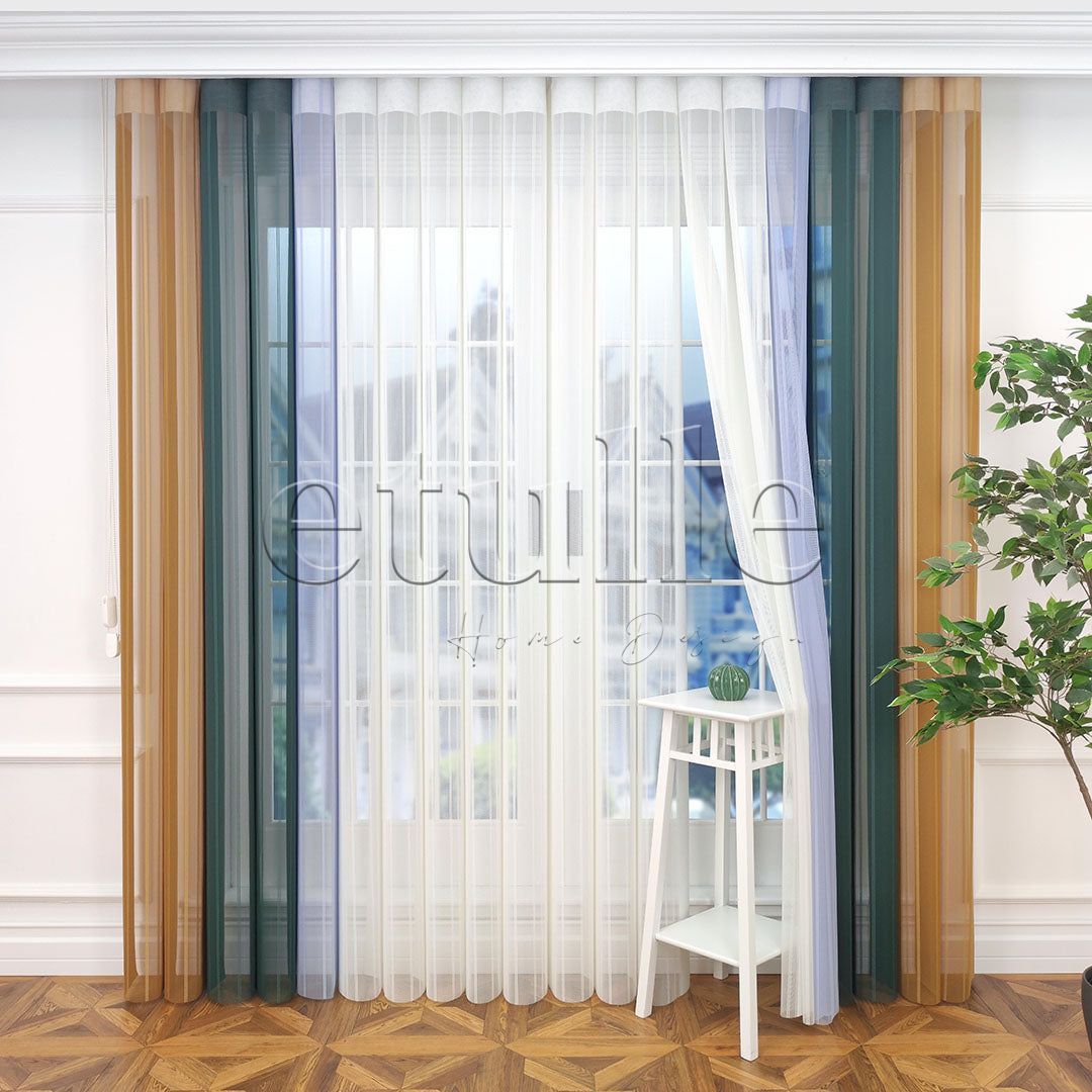 Eton - Striped Vertical Tulle Curtain