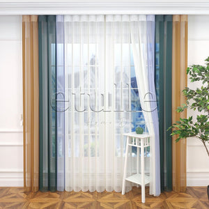 Eton - Striped Vertical Tulle Curtain