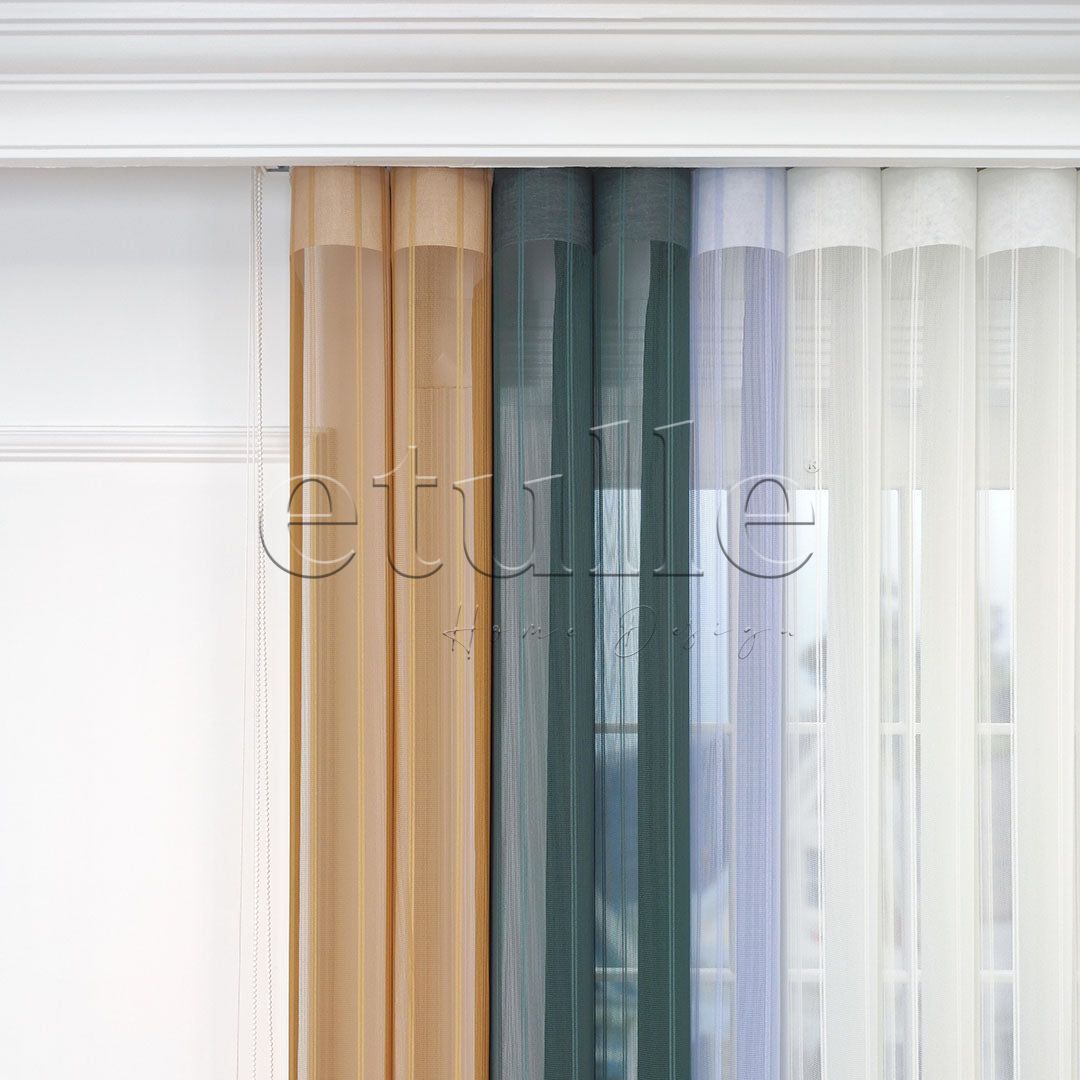 Eton - Striped Vertical Tulle Curtain