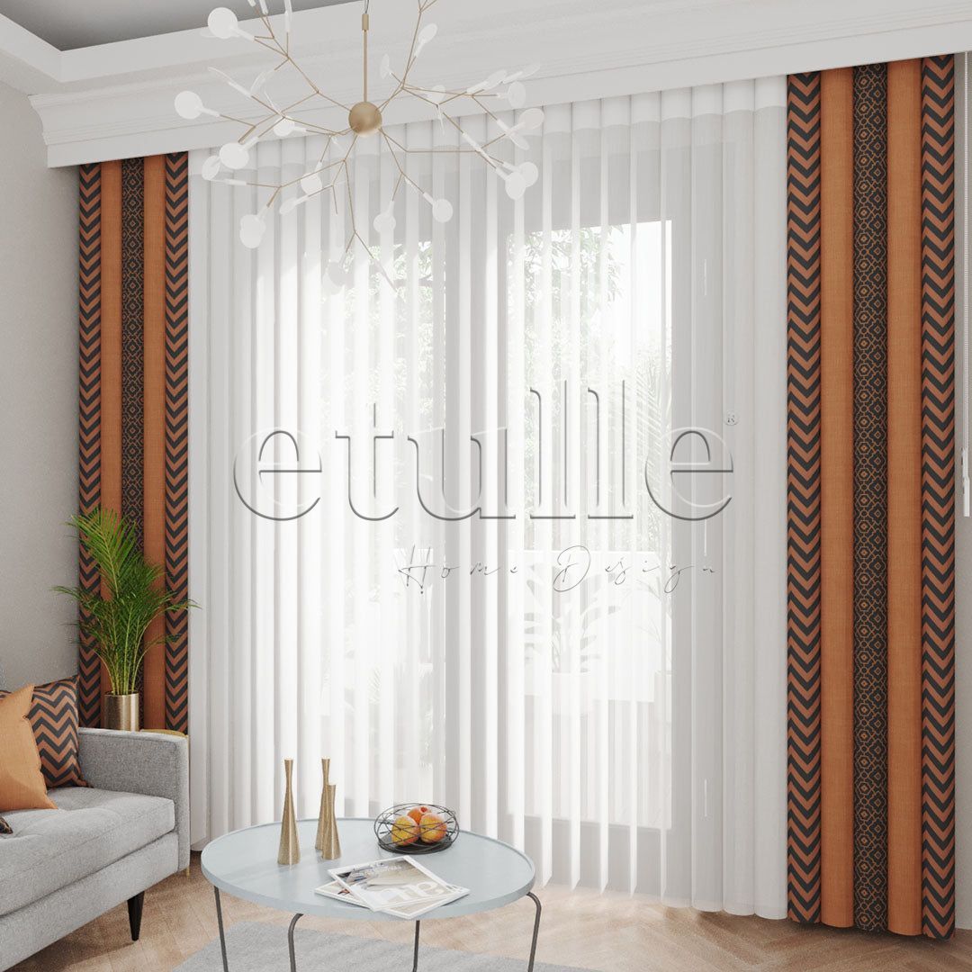 Fancy King - Printed Vertical Tulle Curtain