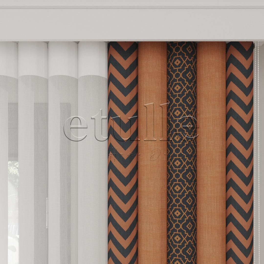 Fancy King - Printed Vertical Tulle Curtain