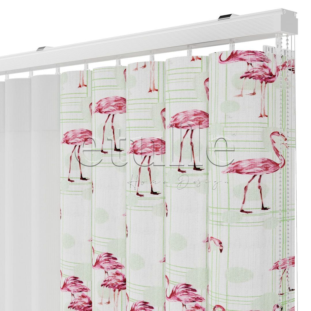 Flamingo Soft - Printed Vertical Tulle Curtain