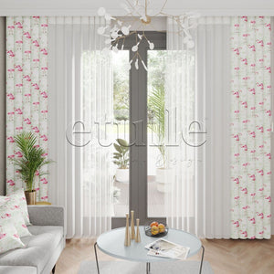 Flamingo Soft - Printed Vertical Tulle Curtain