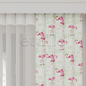 Flamingo Soft - Printed Vertical Tulle Curtain