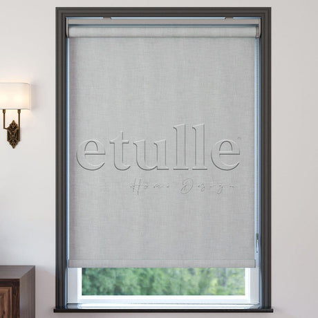 Gray Blackout Linen Roller Blinds | fiorella