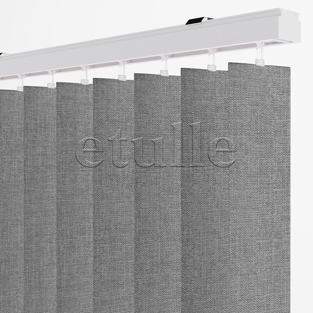 Gray Blackout Fabric Vertical Blinds | Mia