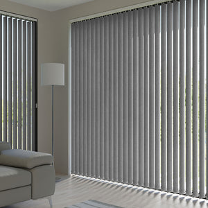 Gray Blackout Fabric Vertical Blinds | Mia