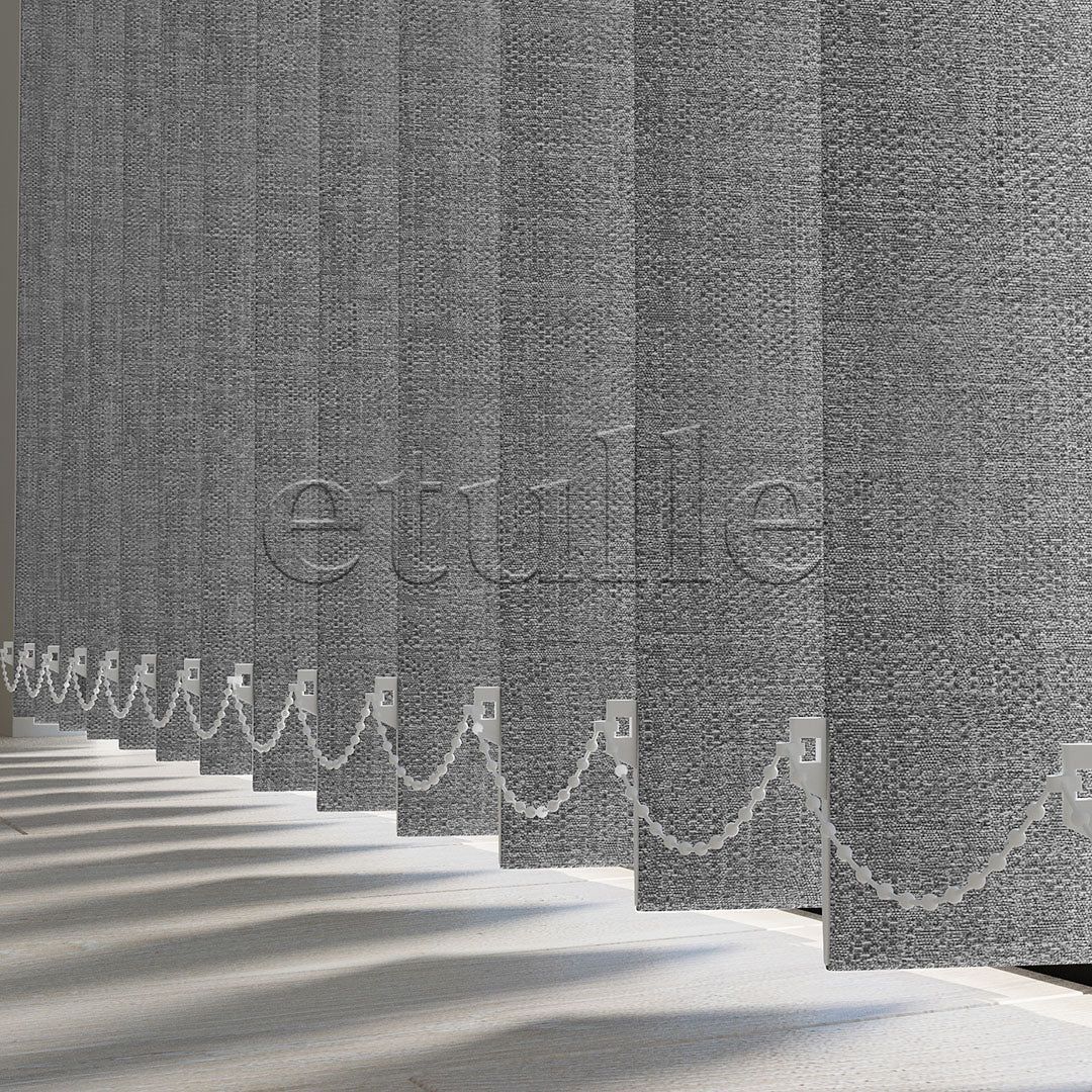 Gray Blackout Fabric Vertical Blinds | Mia