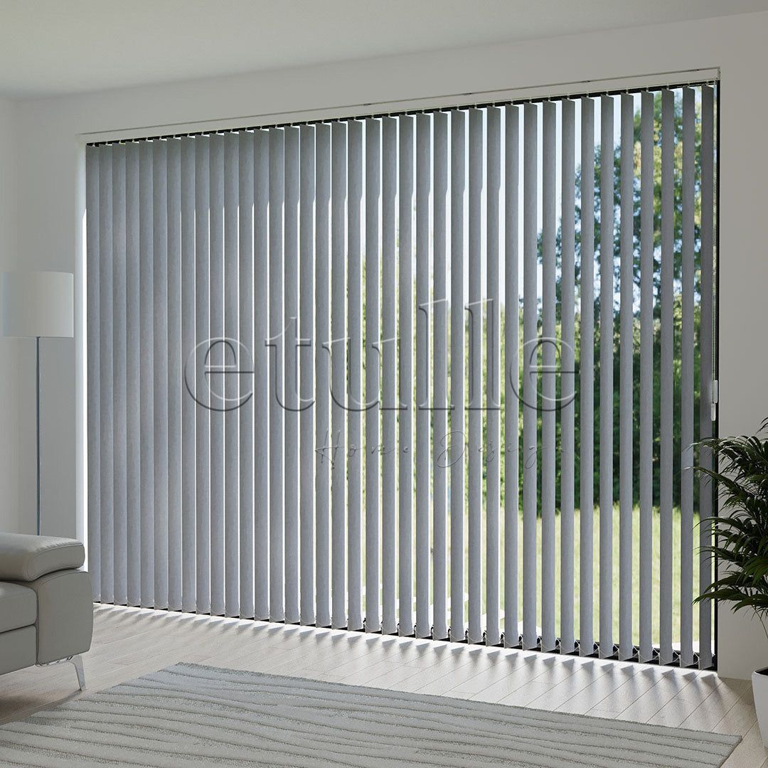 Gray Blackout Fabric Vertical Blinds | Seraphina