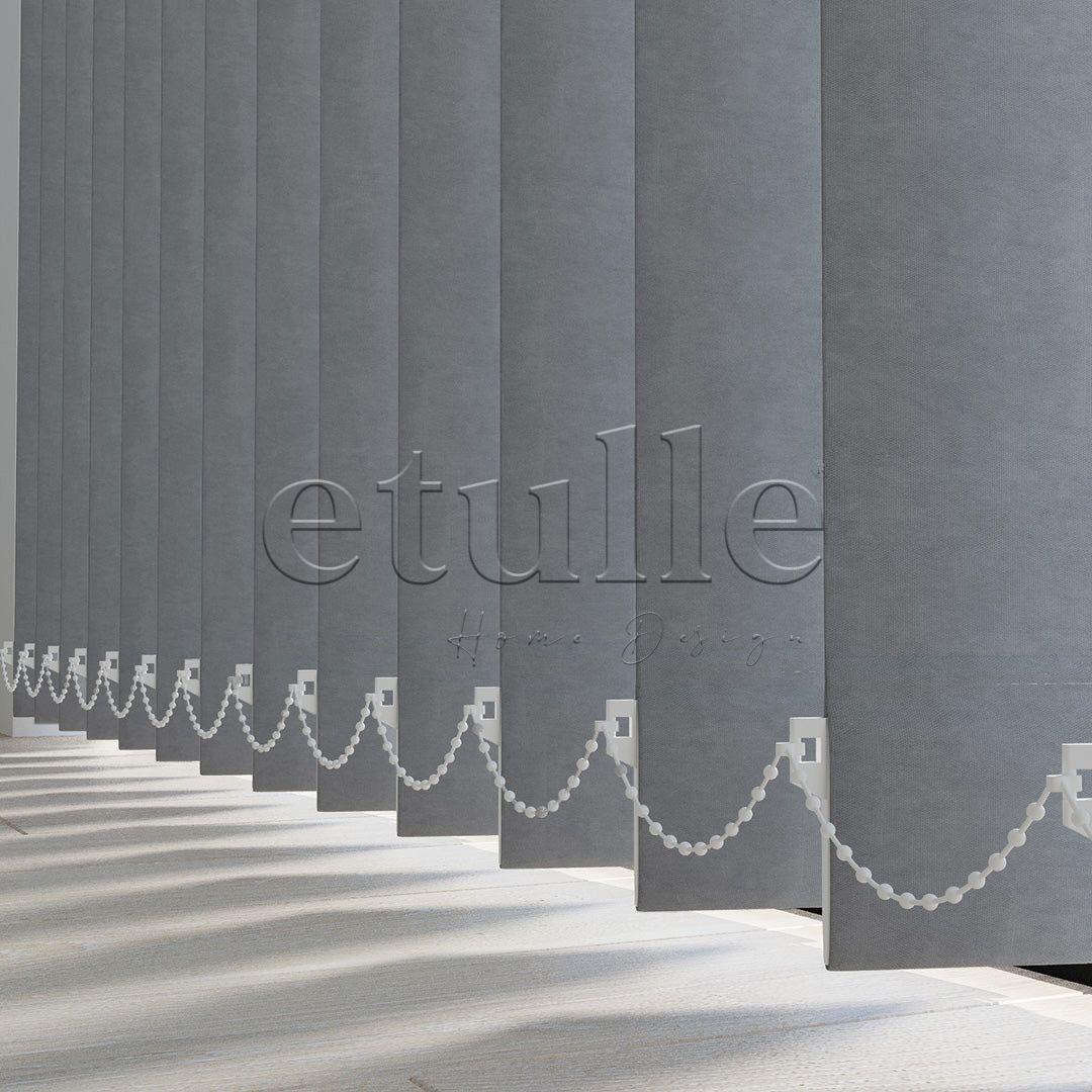 Gray Blackout Fabric Vertical Blinds | Seraphina