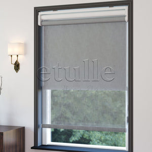 Grey Patterned Double Roller Blind | Abloom