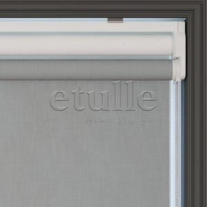 Grey Patterned Double Roller Blind | Abloom