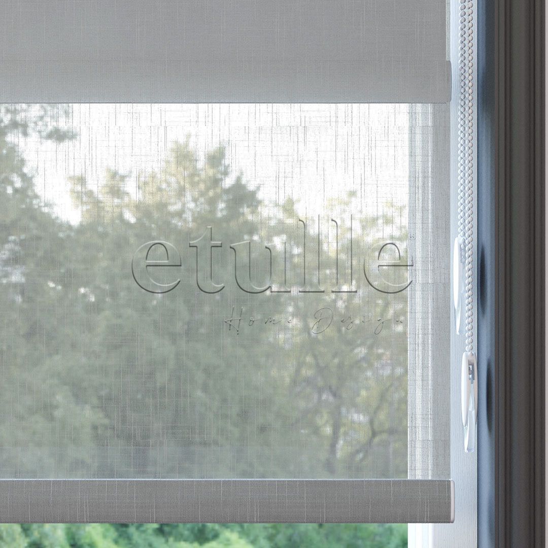 Grey Patterned Double Roller Blind | Abloom