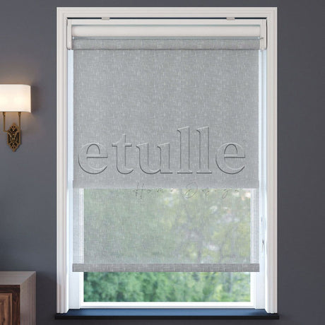 Grey Patterned Double Roller Blinds | Floris