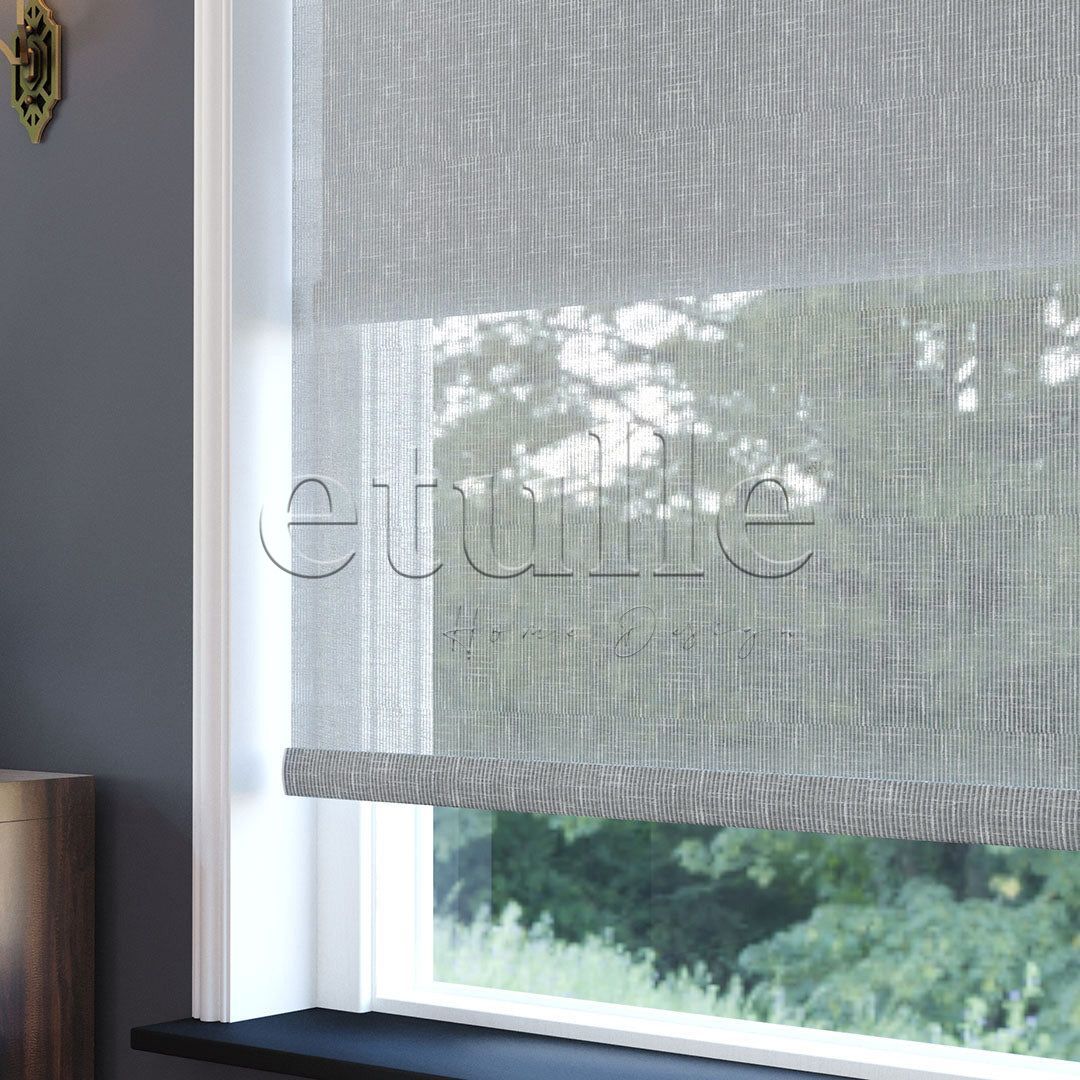 Grey Patterned Double Roller Blinds | Floris