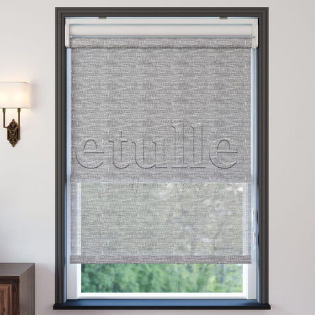 Gray Plain Double Roller Blind | Lucent