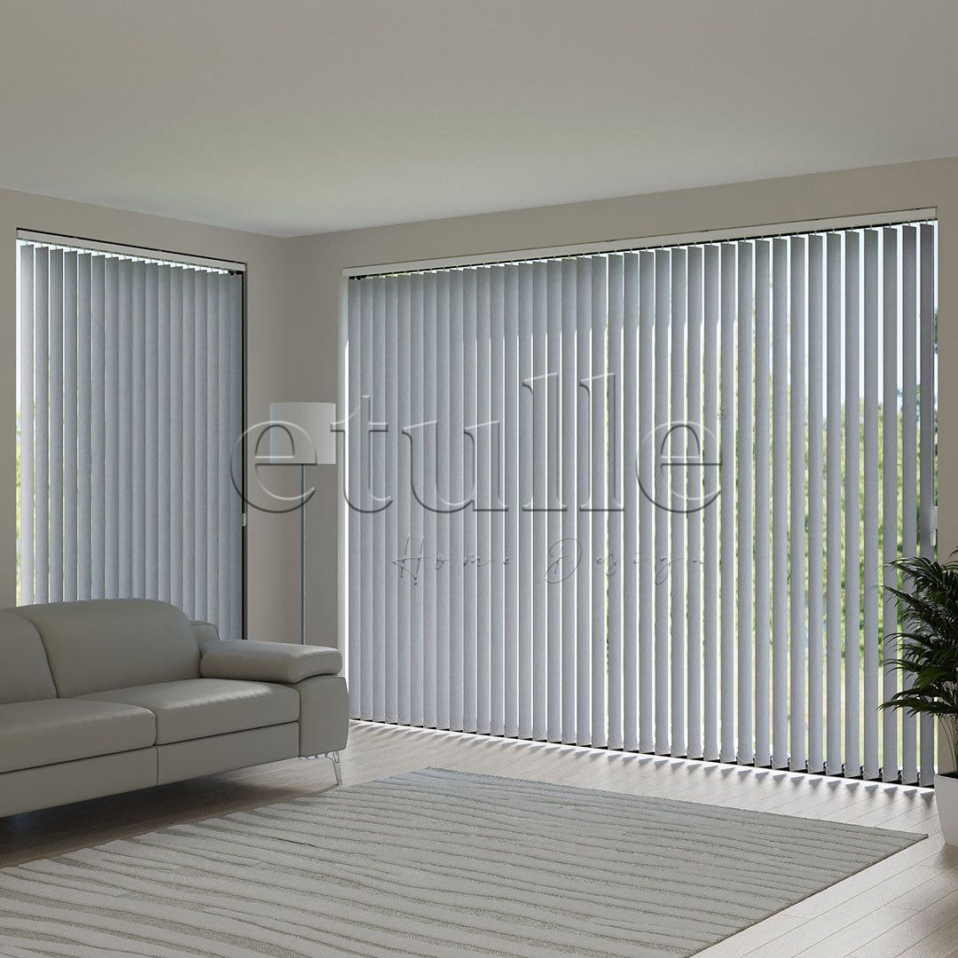Gray Plain Fabric Vertical Blinds | Marisa