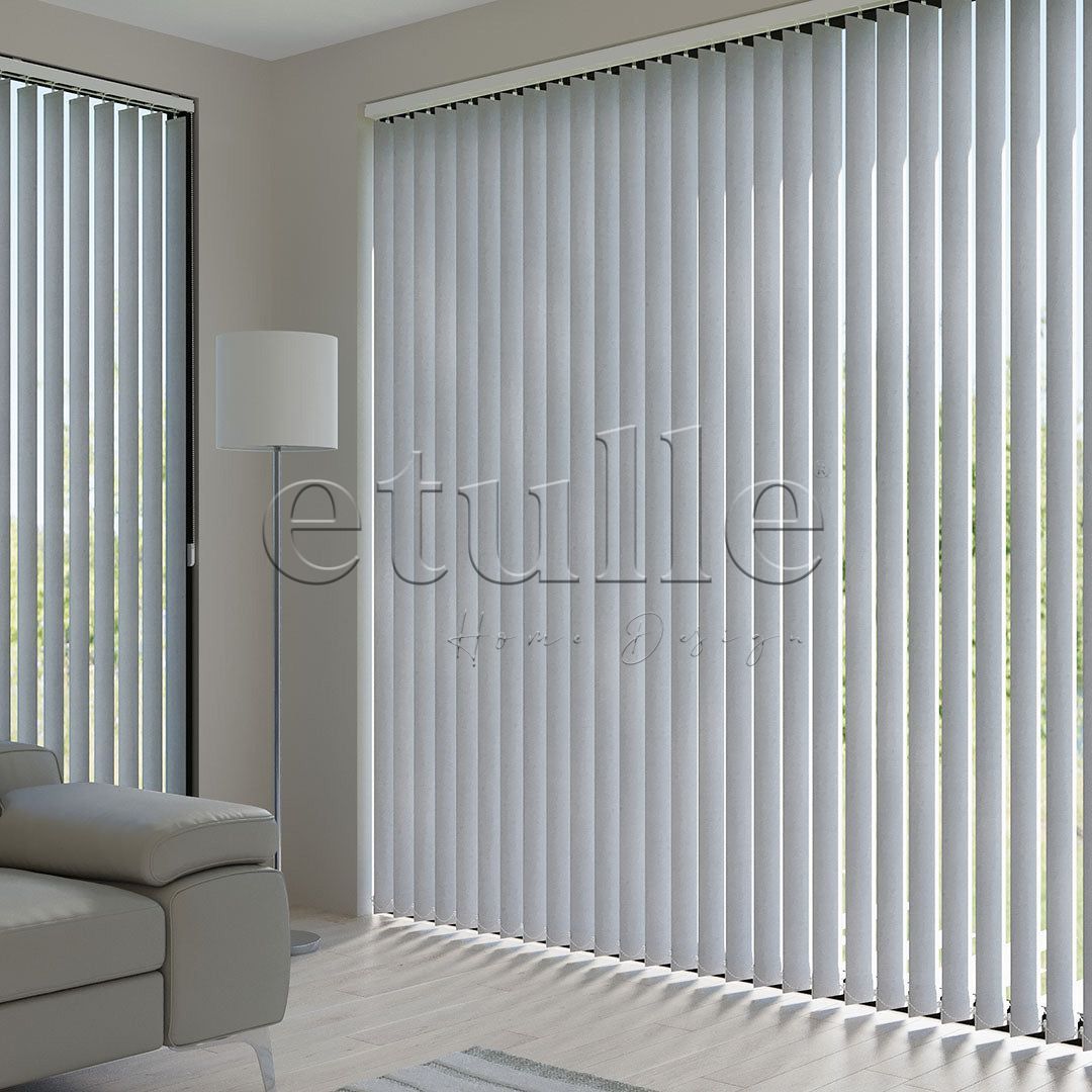 Gray Plain Fabric Vertical Blinds | Marisa