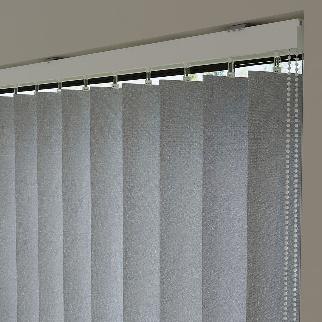 Gray Plain Fabric Vertical Blinds | Marisa