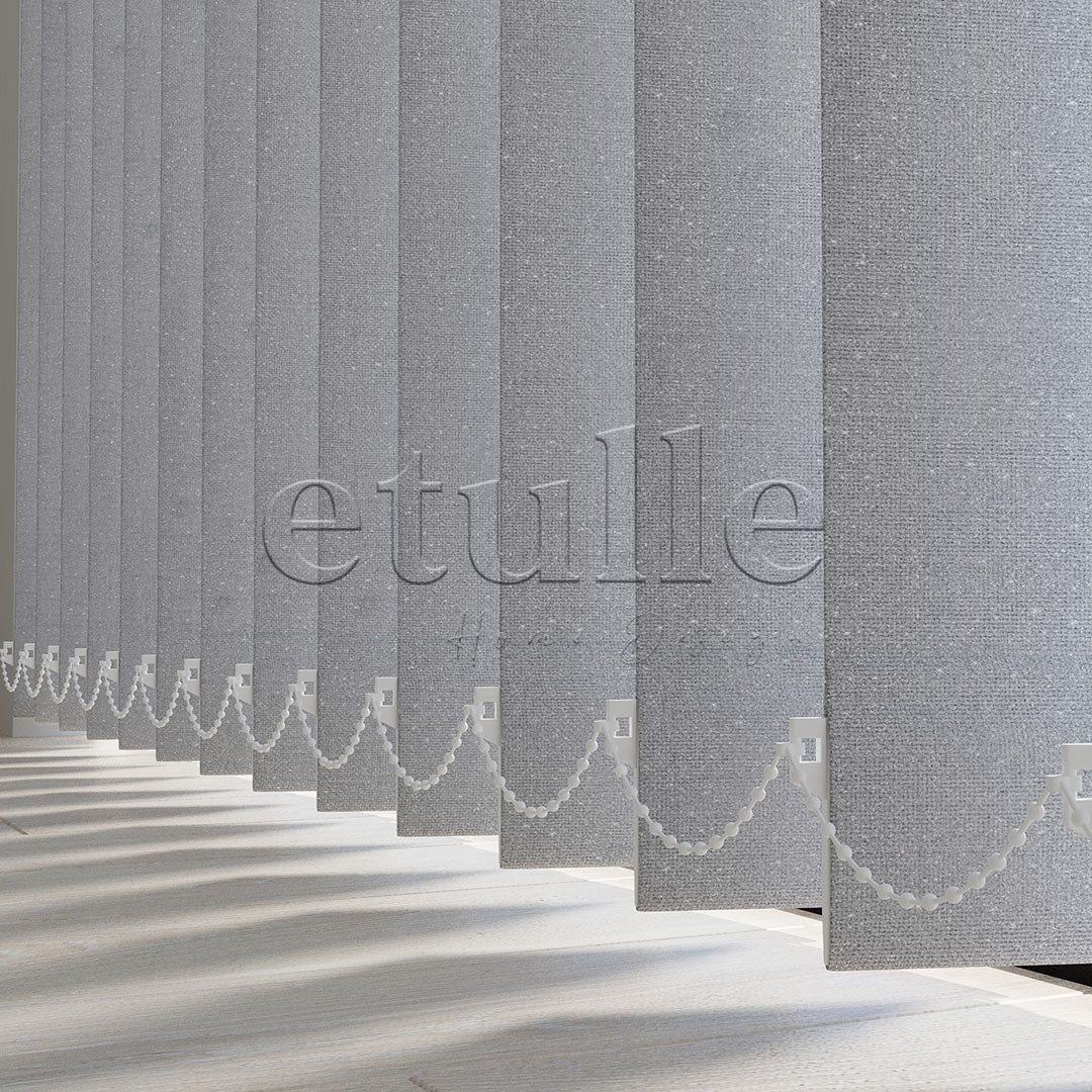 Gray Plain Fabric Vertical Blinds | Marisa