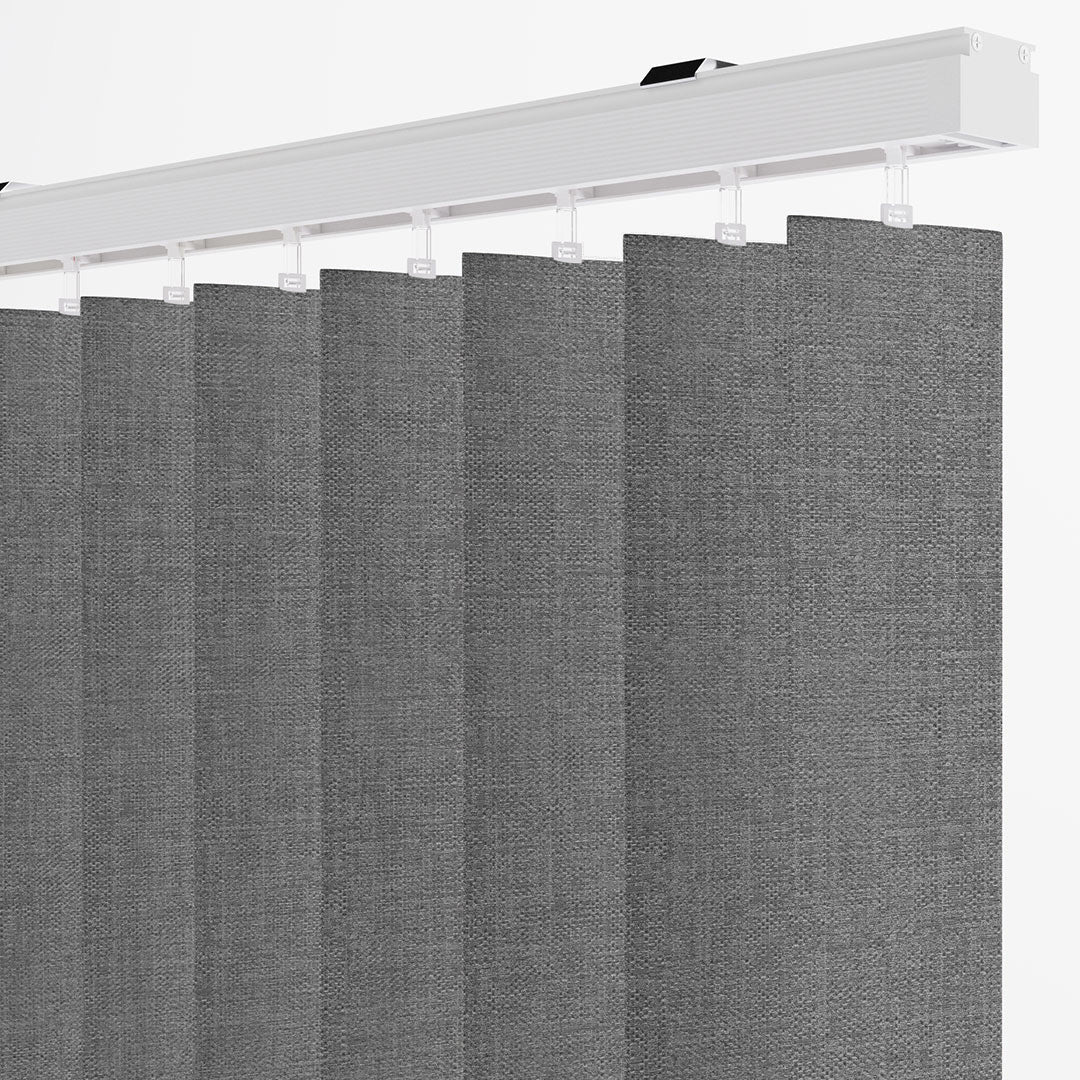 Gray Plain Fabric Vertical Blinds | Mia