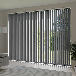 Gray Plain Fabric Vertical Blinds | Mia