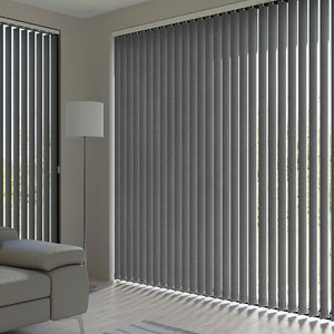 Gray Plain Fabric Vertical Blinds | Mia
